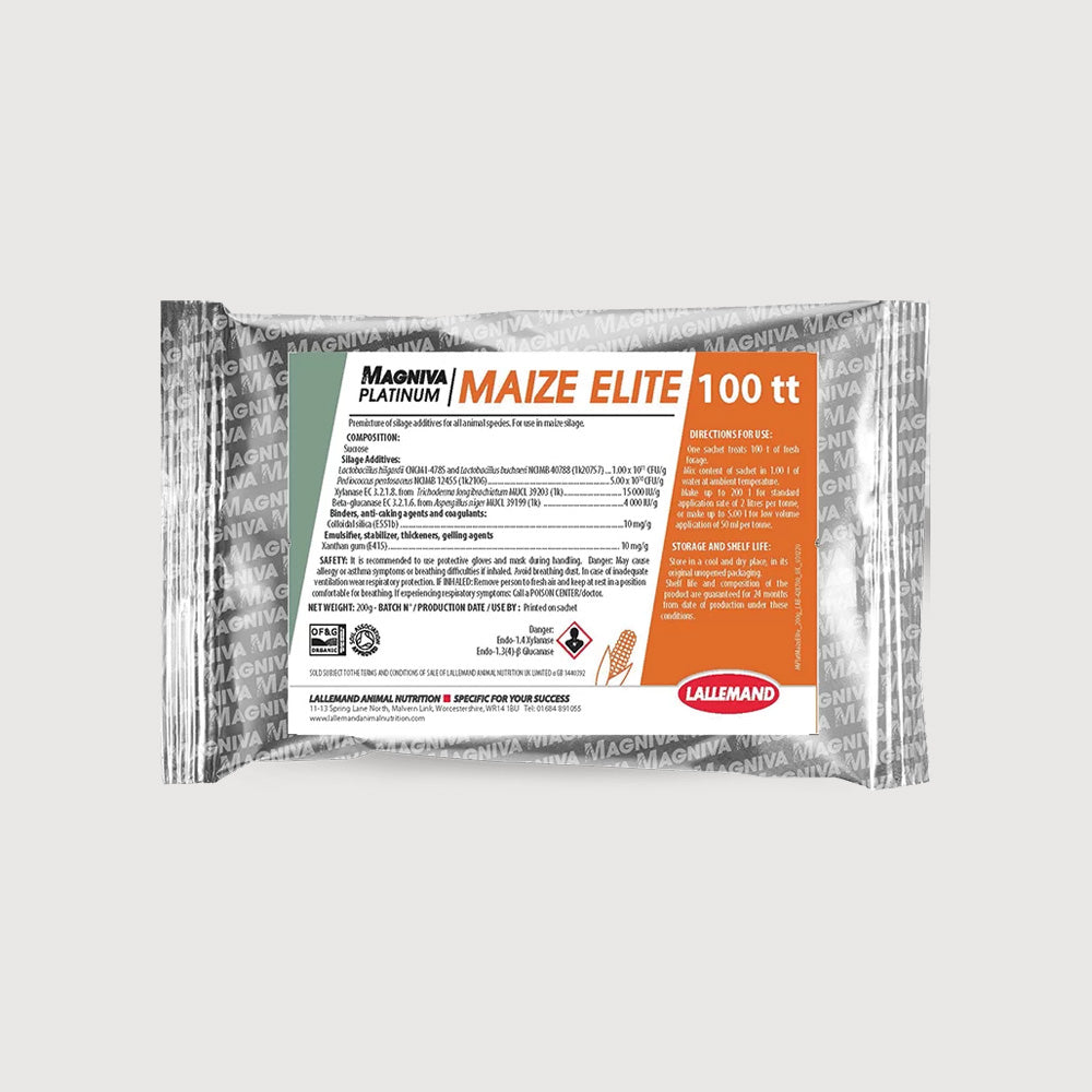 Photo of a Magniva Maize Elite  by Green Farm Seeds — featuring Silage additive, shown in White and Grey suitable for Agriculture