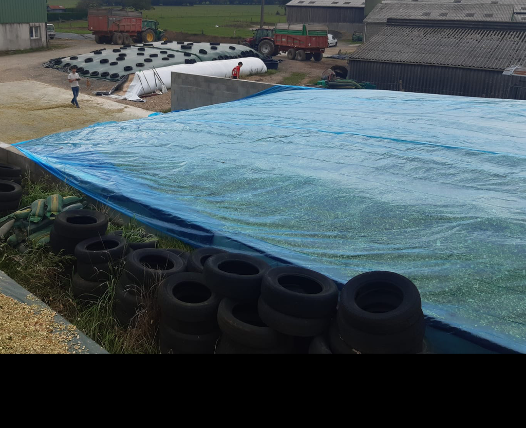 Photo of Oxyblock Prime by Green Farm Seeds — featuring a Silage Sheet, shown in Blue and White suitable for Agriculture 